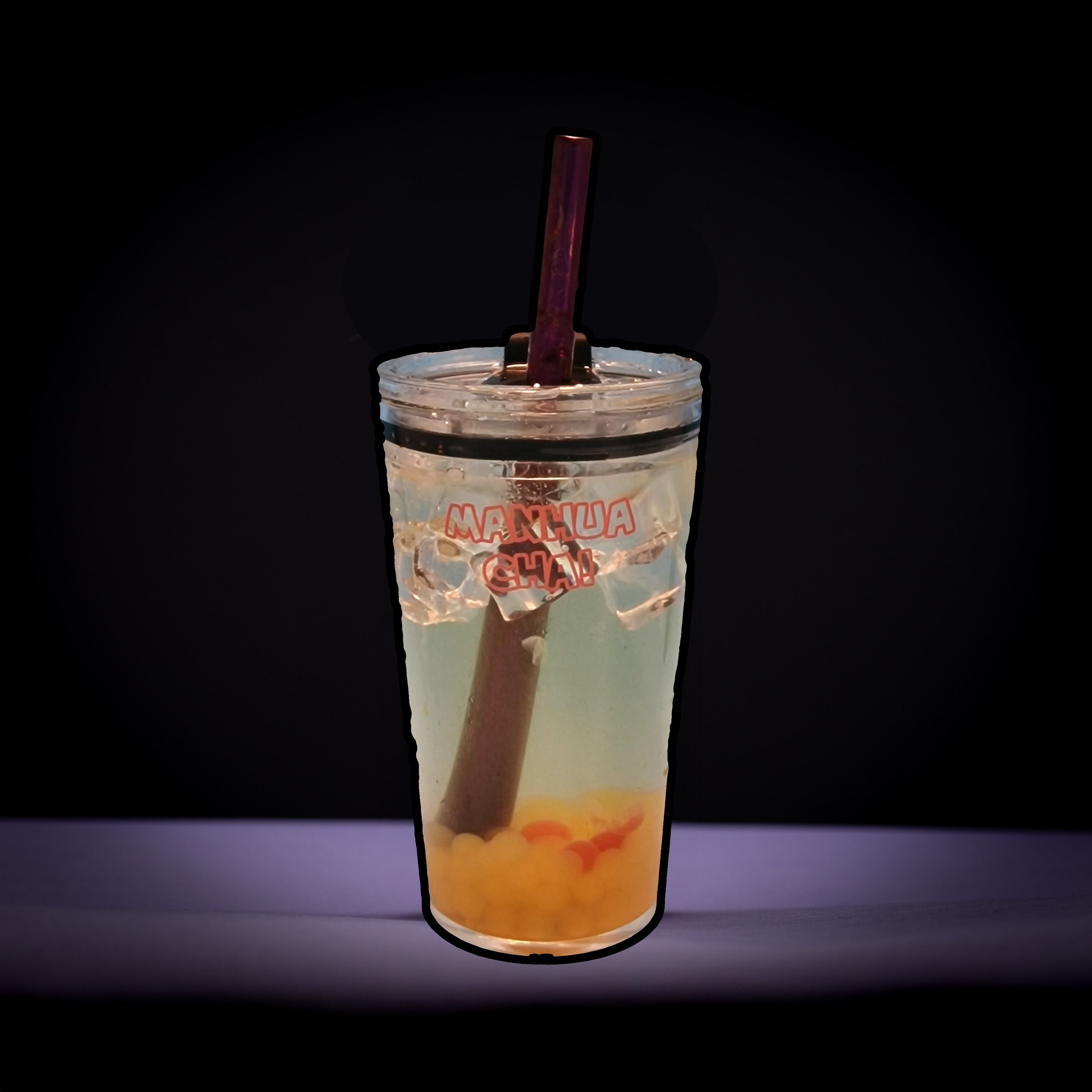 Mango fruit tea bubble tea kit with passion fruit popping balls – Manhua Cha