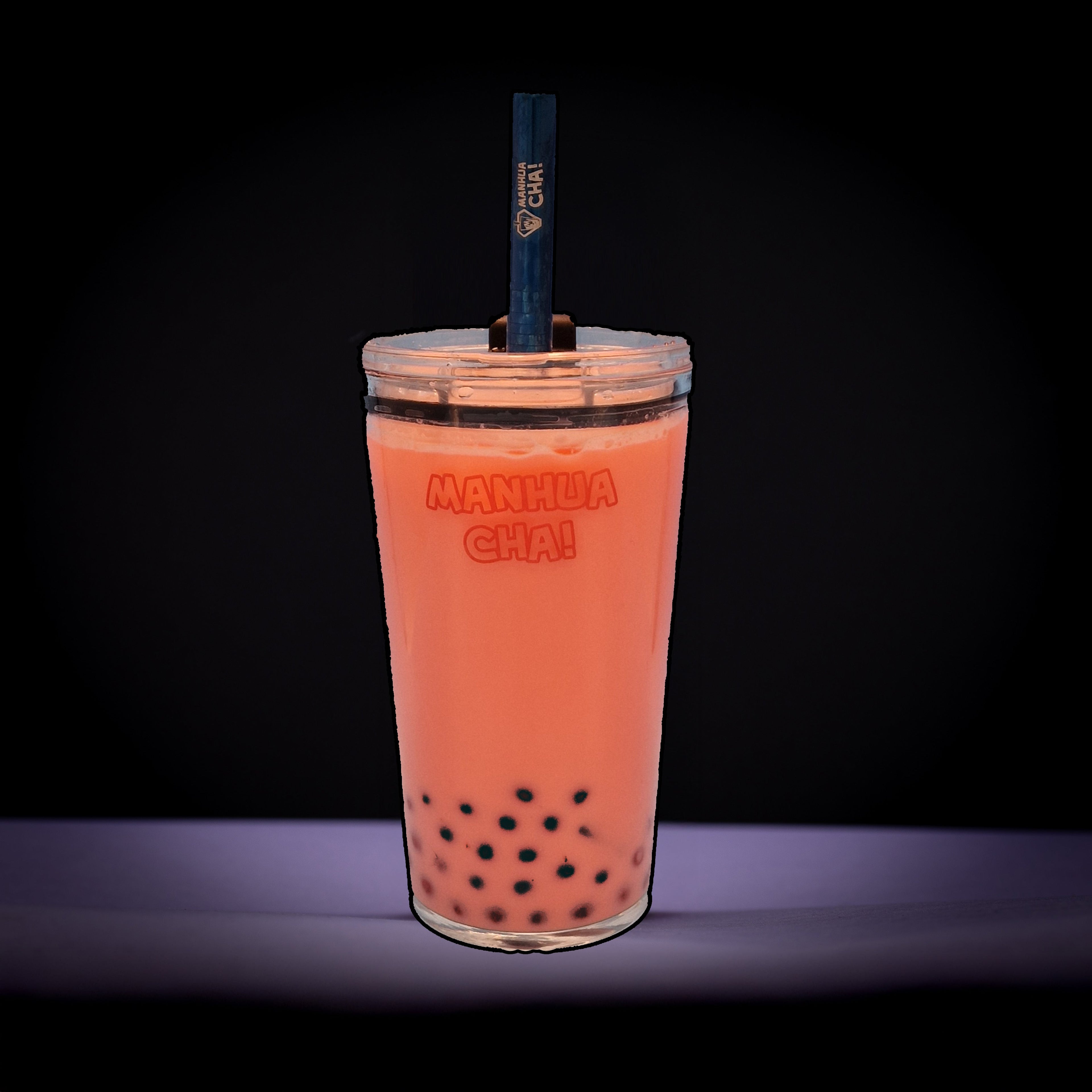 Strawberry milk tea kit with blueberry popping balls – Manhua Cha